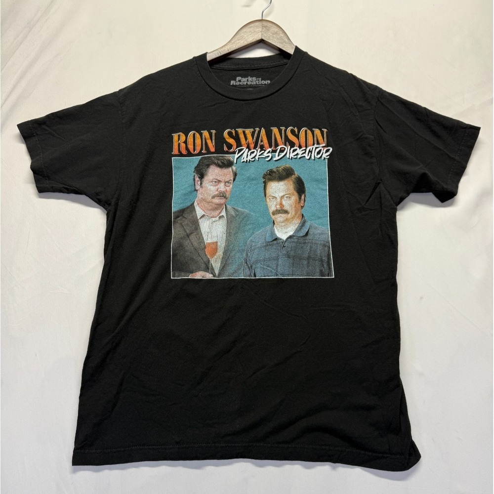 Parks And Recreation T Shirt Mens Large Black Ron Swanson Parks Director Graphic